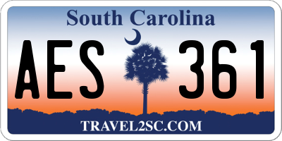 SC license plate AES361