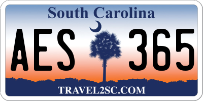 SC license plate AES365