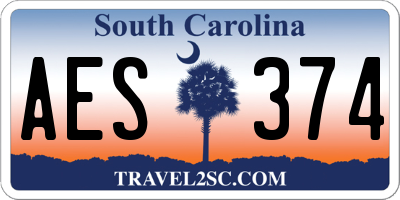 SC license plate AES374