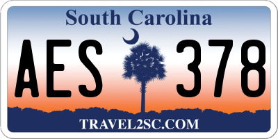 SC license plate AES378