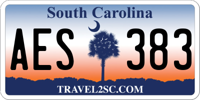 SC license plate AES383