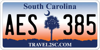 SC license plate AES385