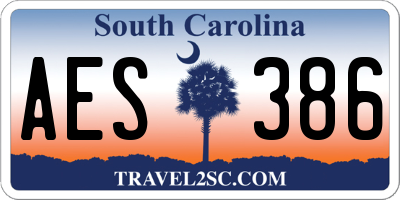 SC license plate AES386