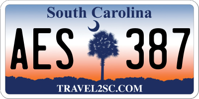 SC license plate AES387