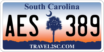 SC license plate AES389