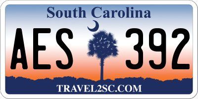SC license plate AES392