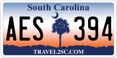 SC license plate AES394