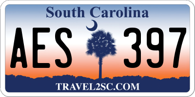 SC license plate AES397