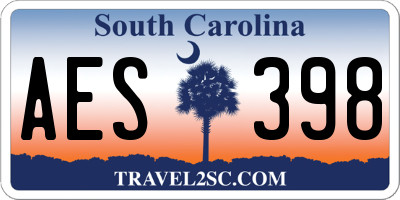 SC license plate AES398