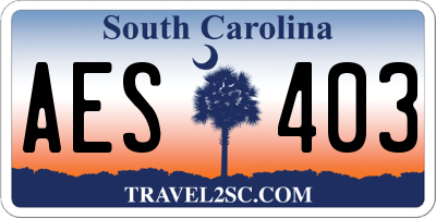 SC license plate AES403