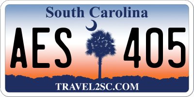 SC license plate AES405