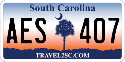 SC license plate AES407