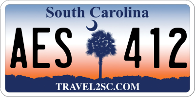 SC license plate AES412