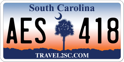 SC license plate AES418