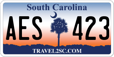 SC license plate AES423