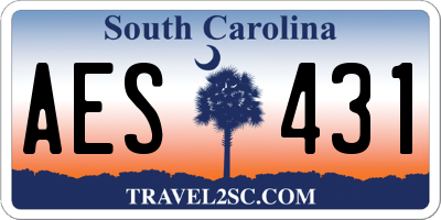 SC license plate AES431