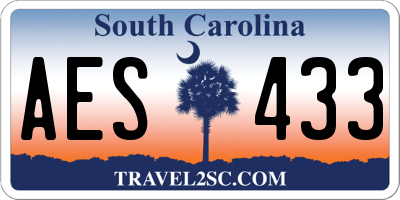 SC license plate AES433