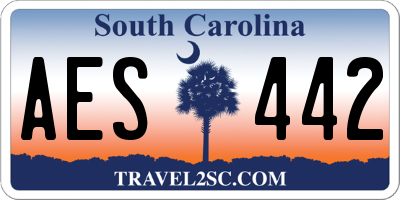 SC license plate AES442