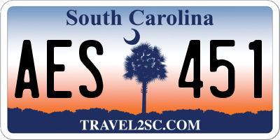 SC license plate AES451