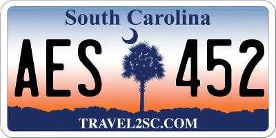 SC license plate AES452