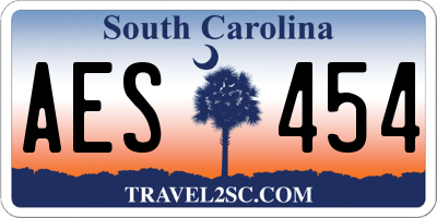 SC license plate AES454