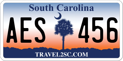 SC license plate AES456
