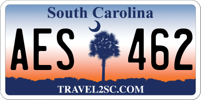 SC license plate AES462