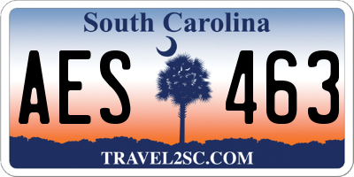 SC license plate AES463