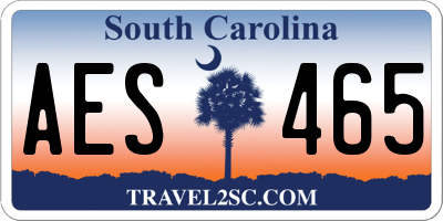 SC license plate AES465