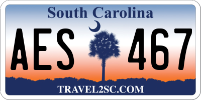 SC license plate AES467