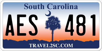 SC license plate AES481