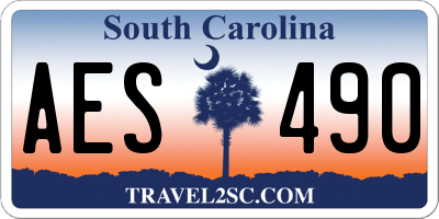 SC license plate AES490