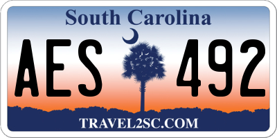 SC license plate AES492