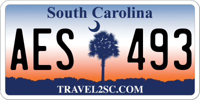 SC license plate AES493
