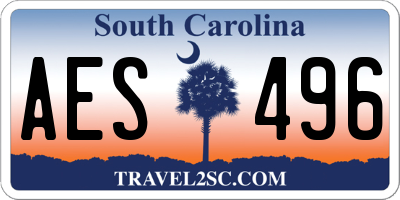 SC license plate AES496