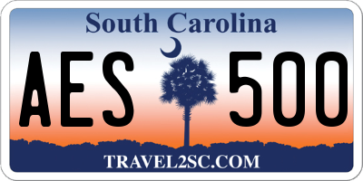 SC license plate AES500