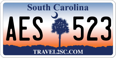 SC license plate AES523