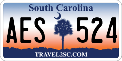 SC license plate AES524