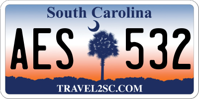 SC license plate AES532