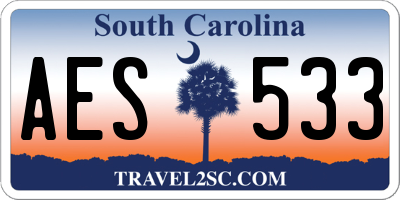 SC license plate AES533