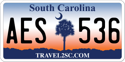 SC license plate AES536