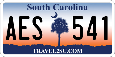 SC license plate AES541