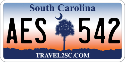 SC license plate AES542
