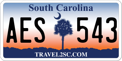 SC license plate AES543