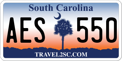 SC license plate AES550