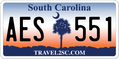SC license plate AES551