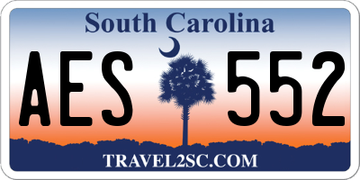 SC license plate AES552