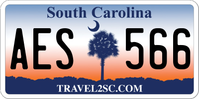 SC license plate AES566