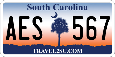 SC license plate AES567