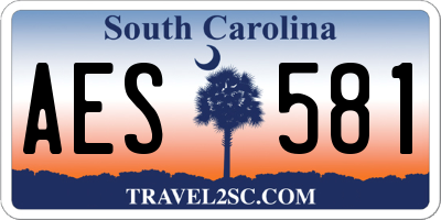 SC license plate AES581